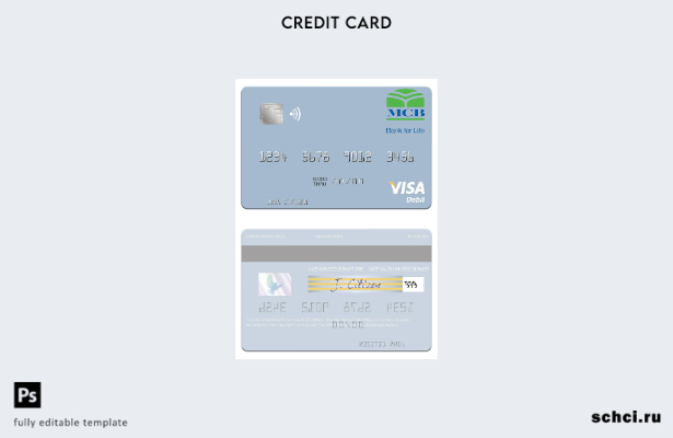 цифровая загрузка шаблона дебетовой карты Visa MCB Bank Объединенных Арабских Эм